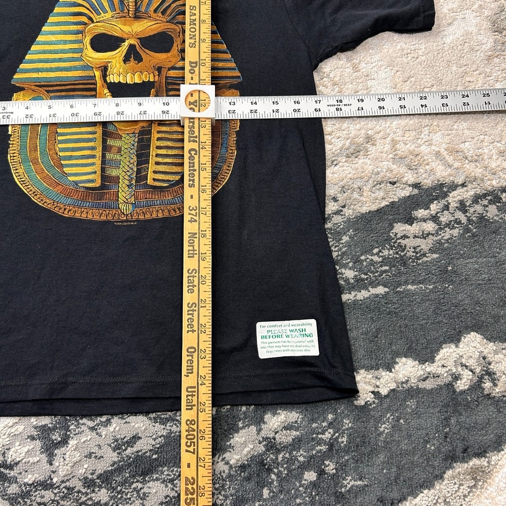 Liquid Blue T Shirt Youth 14/16 Black Shirt Skull Pharaoh Y2K Grunge Men's S - Picture 3 of 10